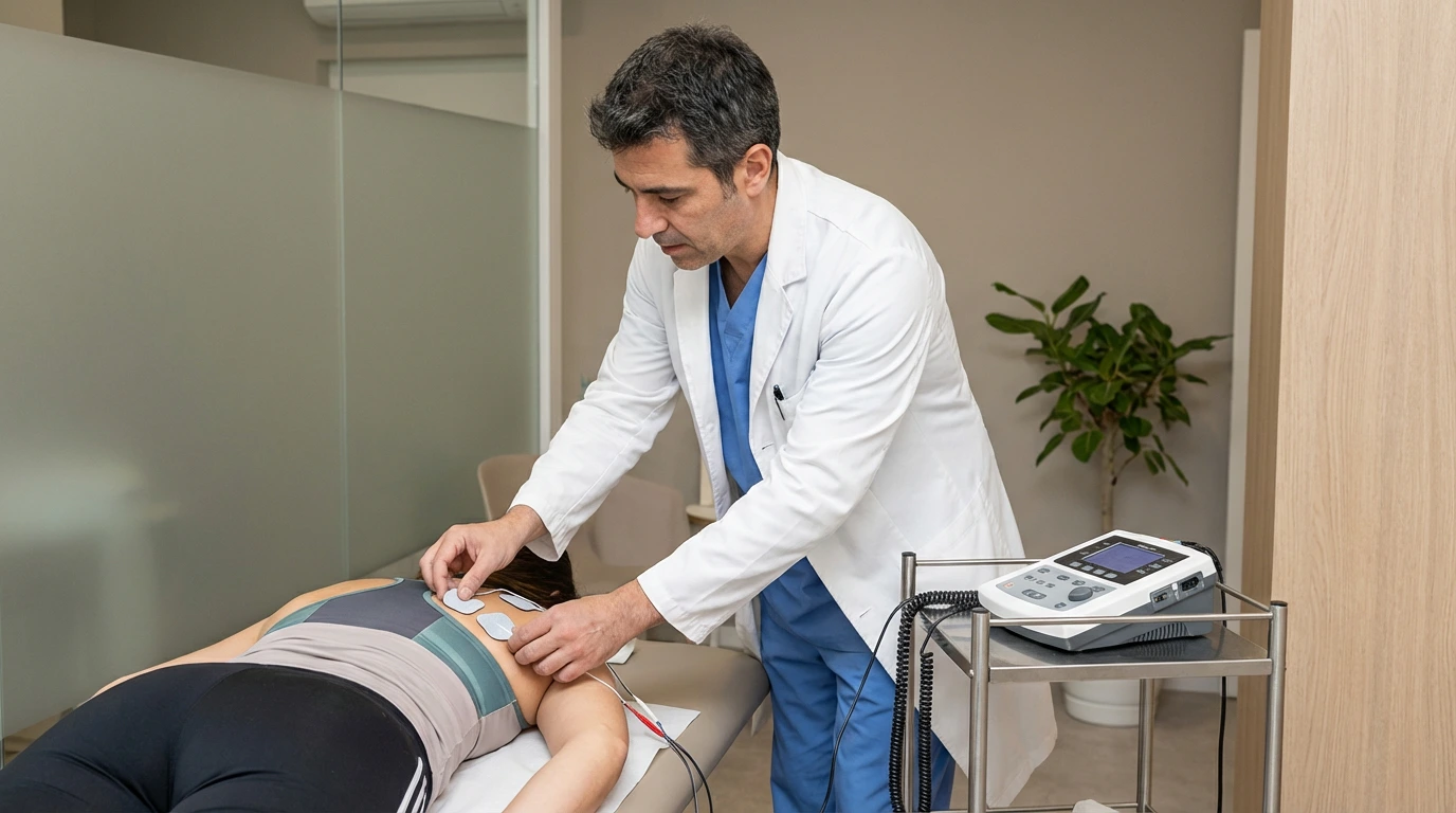 Electrical muscle stimulation therapy session