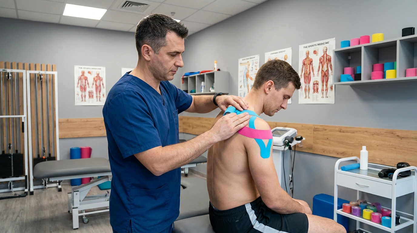 Professional Kinesio taping for muscle support and pain relief