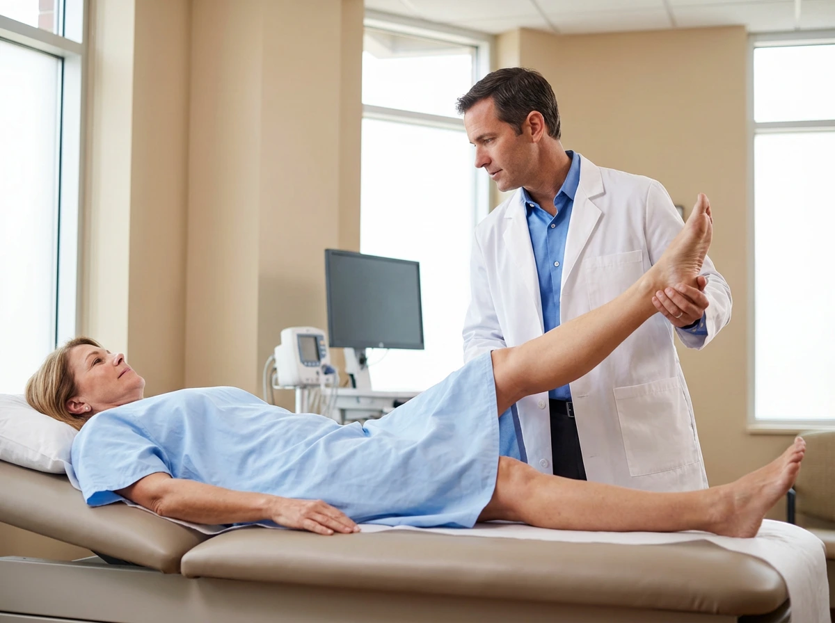 Chiropractor treating patient with sciatica